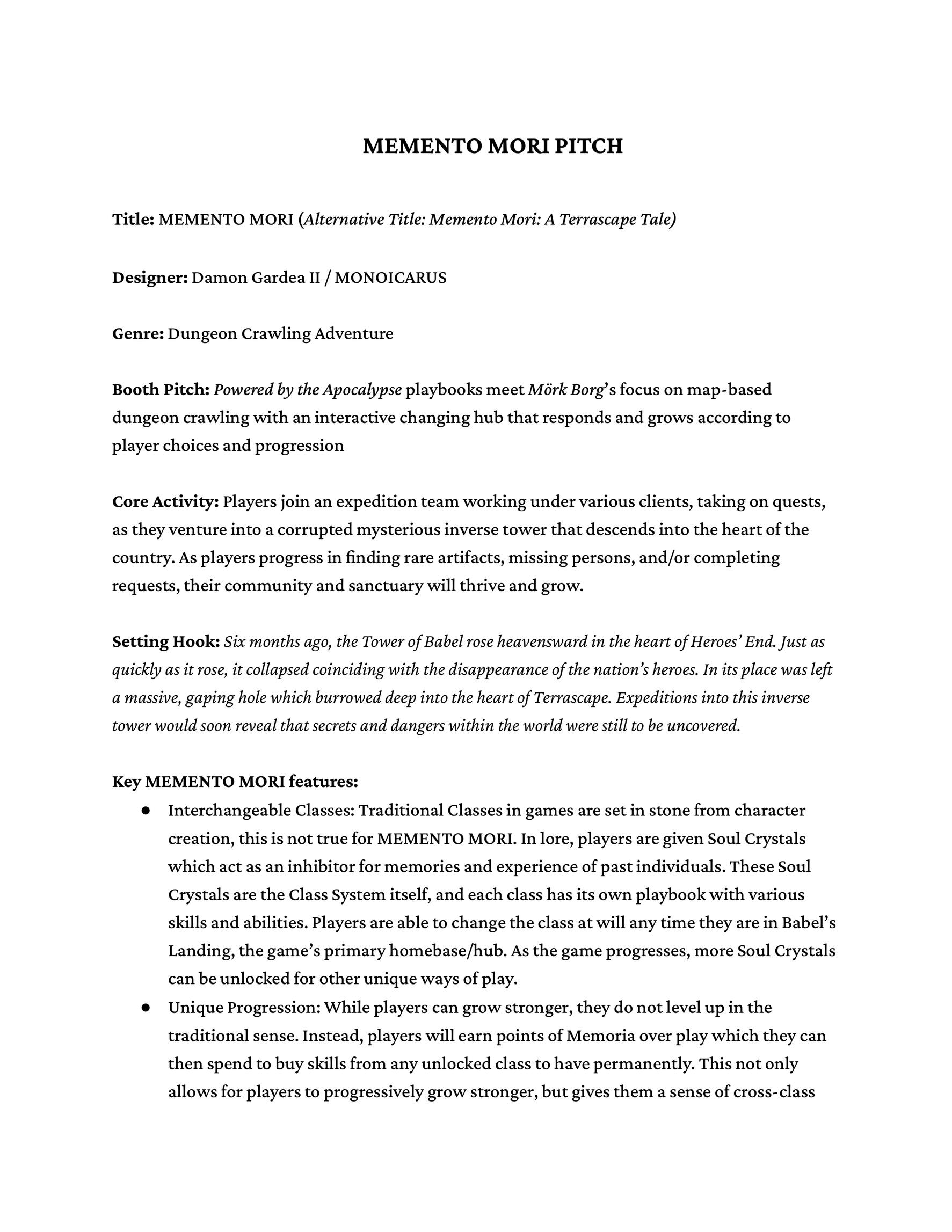 MEMENTO MORI Pitch Pg.1